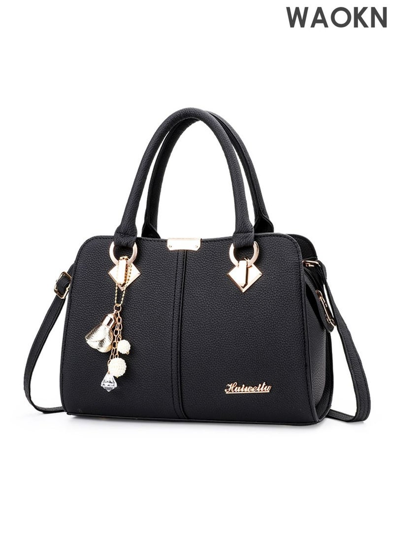 Elegant Women's Handbag Shoulder Bags , Backpacks Travel Bag , Shopper Satchel Messenger Messenger Bag , Pouch Waterproof PU Leather , Fashionable and versatile , large capacity handbag , unisex , black . - Image 1